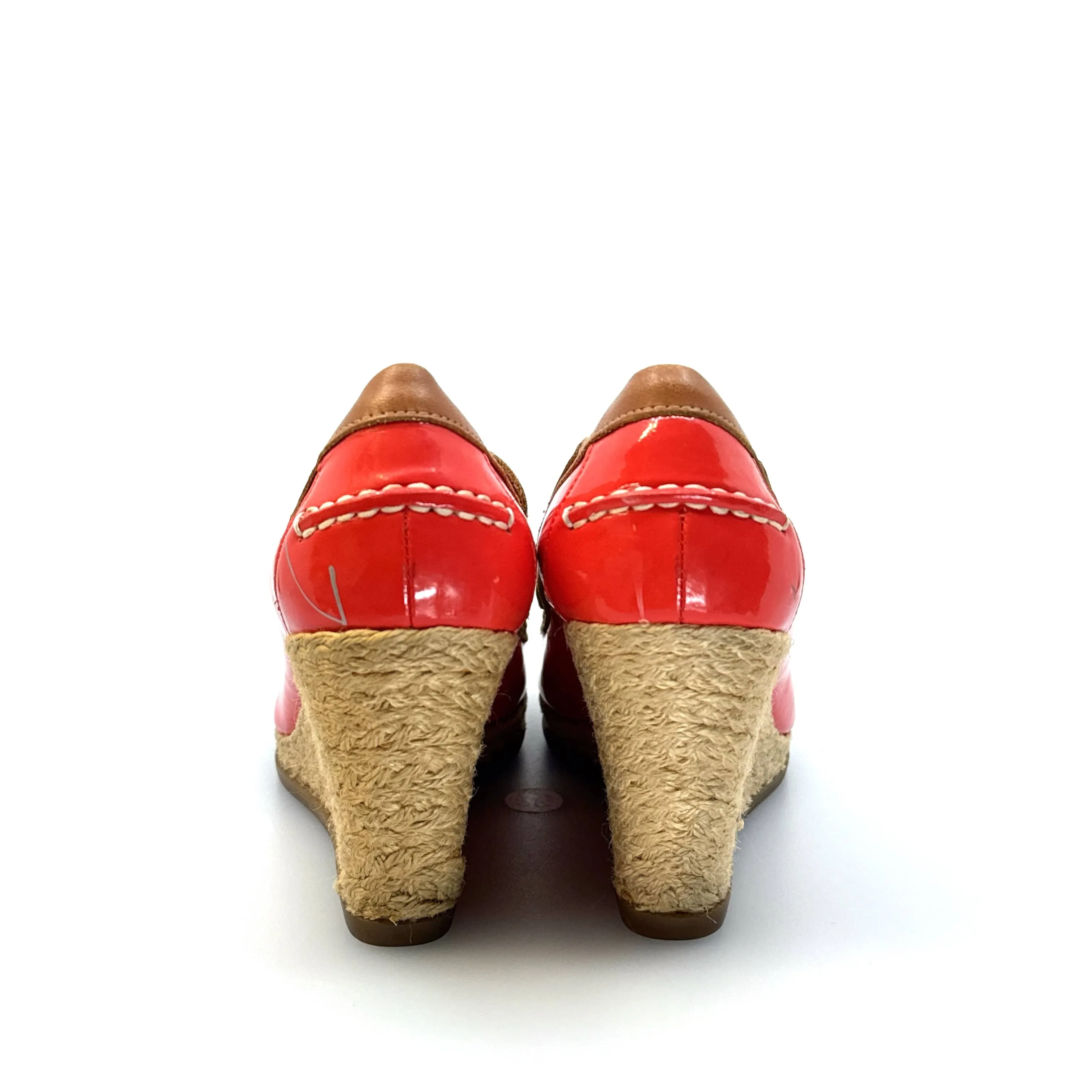 Milly for Sperry Top-Sider Size 7.5M Espadrille Coral Patent Leather Boat Shoes