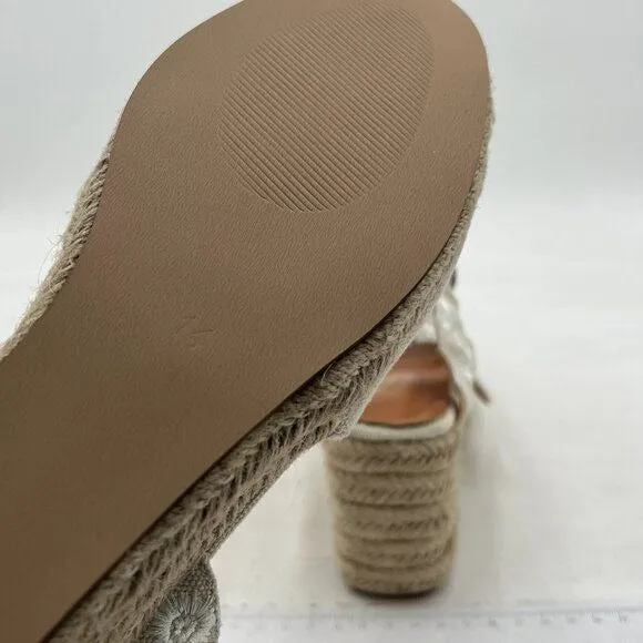 Miss Left White Platform Open Toe Espadrille Ankle Strap High Heel Sandal