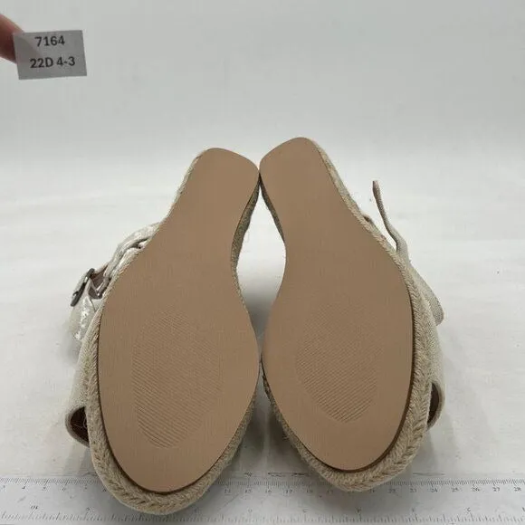 Miss Left White Platform Open Toe Espadrille Ankle Strap High Heel Sandal