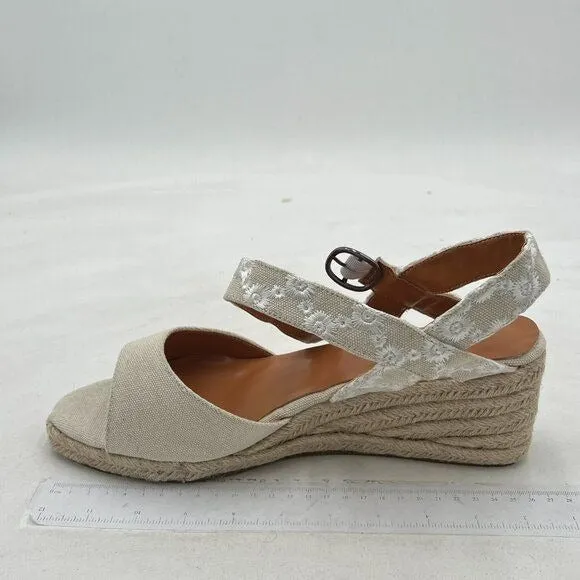 Miss Left White Platform Open Toe Espadrille Ankle Strap High Heel Sandal