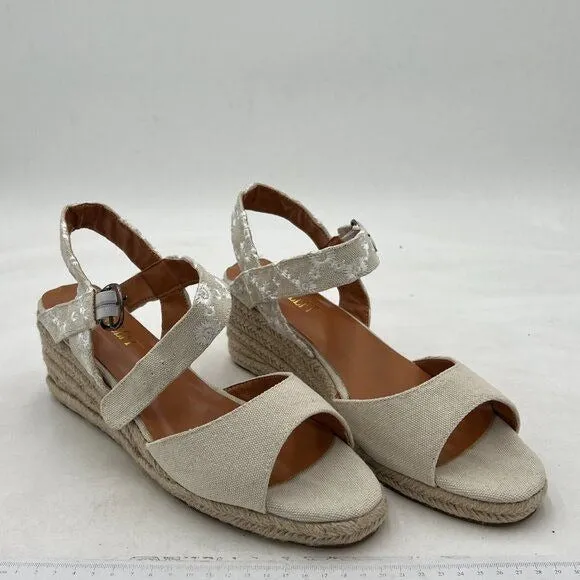 Miss Left White Platform Open Toe Espadrille Ankle Strap High Heel Sandal