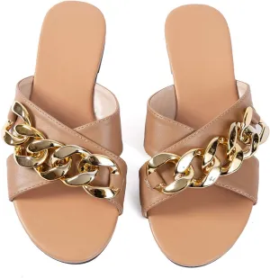 Mtzyoa Women Flat Sandals Braided Leather Crossover Nude Dressy Fashion Evening Party Wedding Sandals