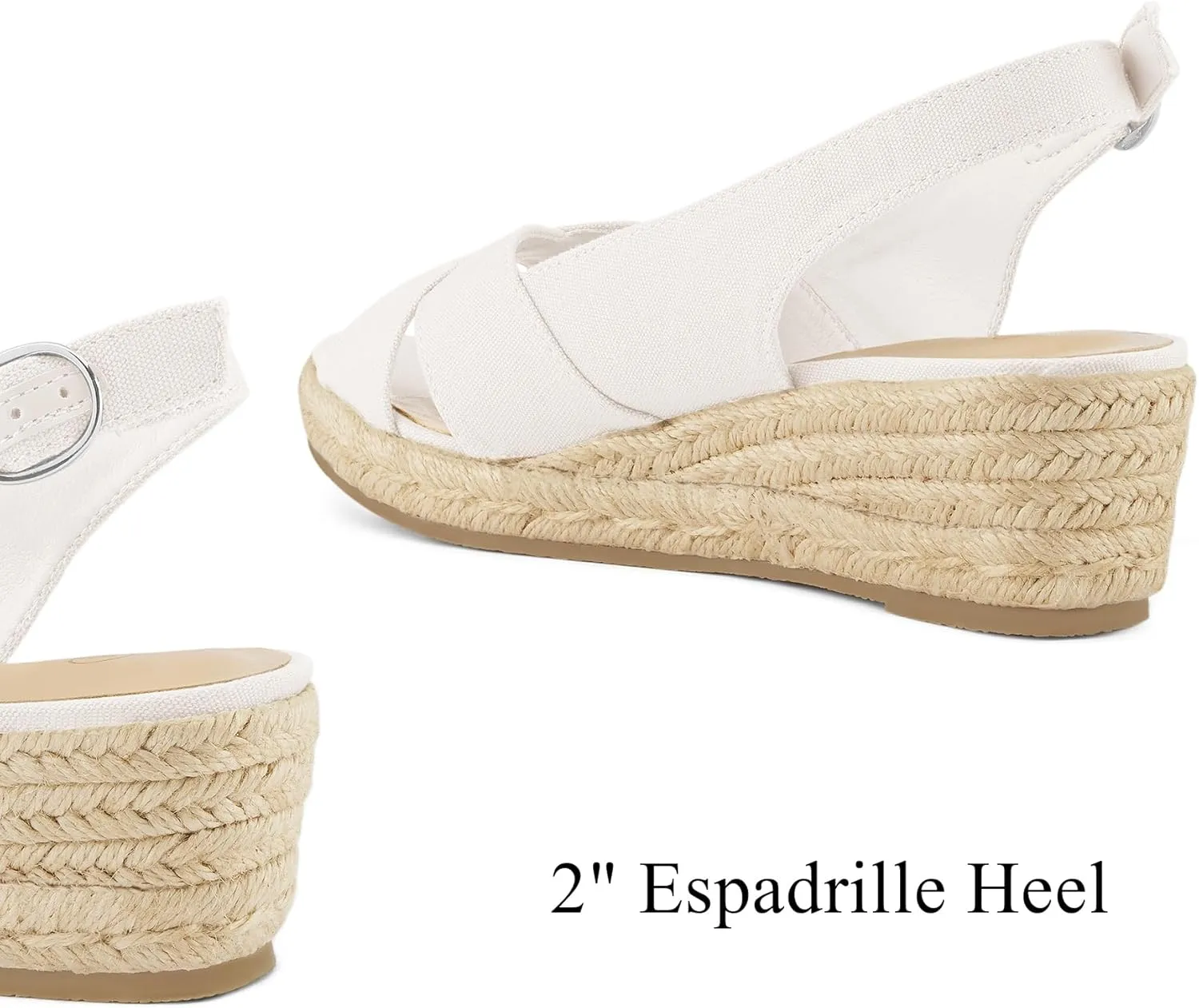 mysoft Women's Espadrille Sandals Low Wedge Platform Open Toe Slingback Ankle Strap Criss Cross Slip On Summer Shoes