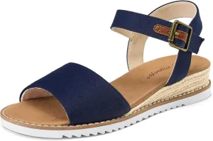 mysoft Women's Espadrilles Wedge Sandals Open Toe Ankle Strap Comfortable Casual Summer Walking Shoes