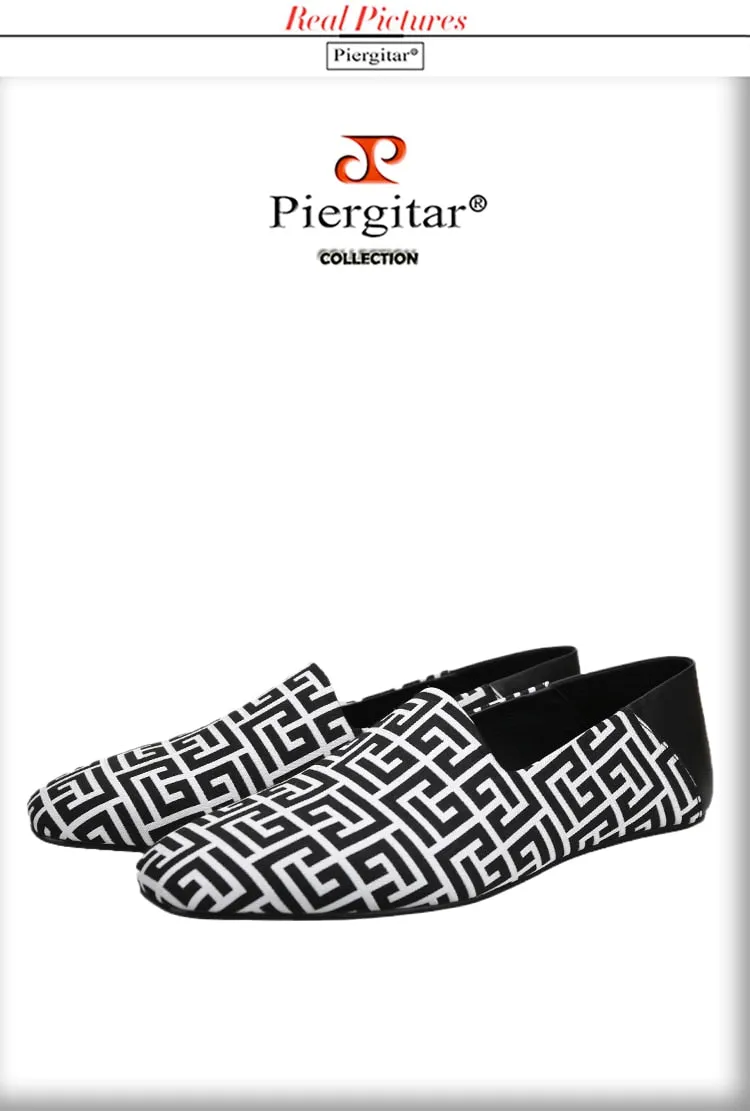 New Plaid Stereoscopic Jacquard Fabric Handmade Men's Loafers