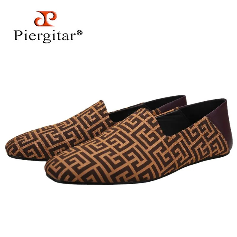 New Plaid Stereoscopic Jacquard Fabric Handmade Men's Loafers