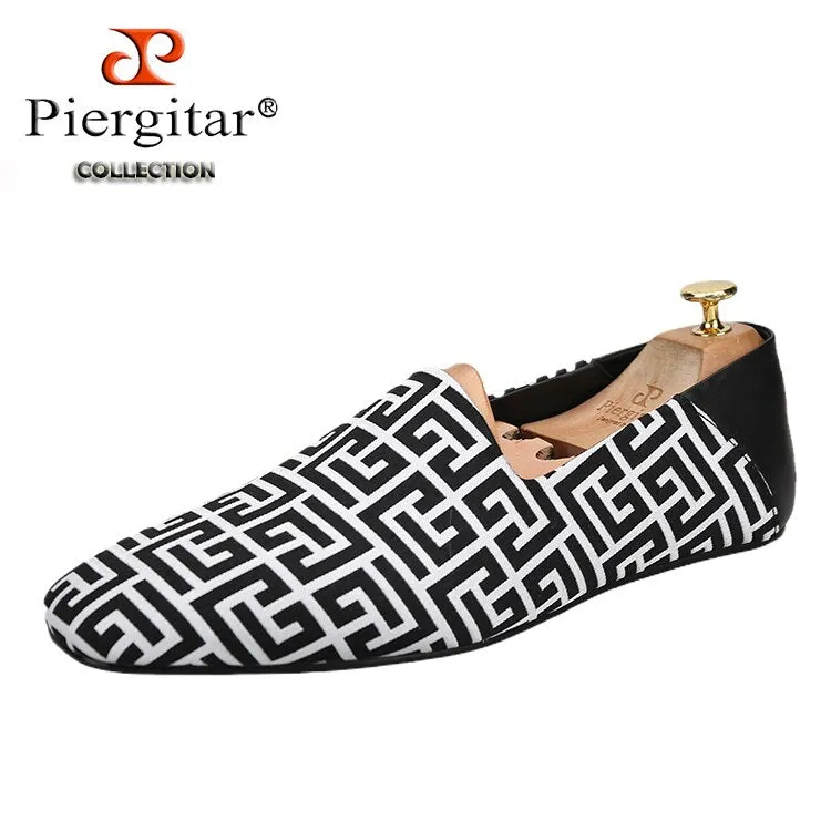 New Plaid Stereoscopic Jacquard Fabric Handmade Men's Loafers