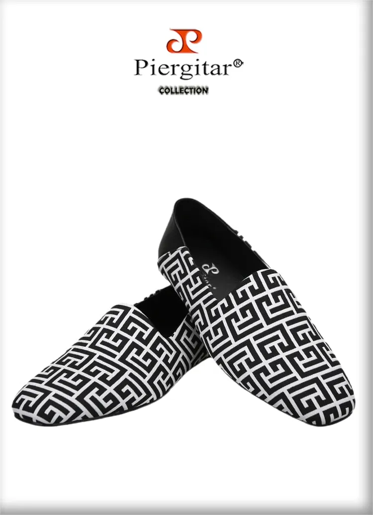 New Plaid Stereoscopic Jacquard Fabric Handmade Men's Loafers