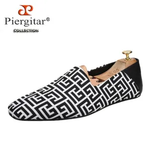 New Plaid Stereoscopic Jacquard Fabric Handmade Men's Loafers