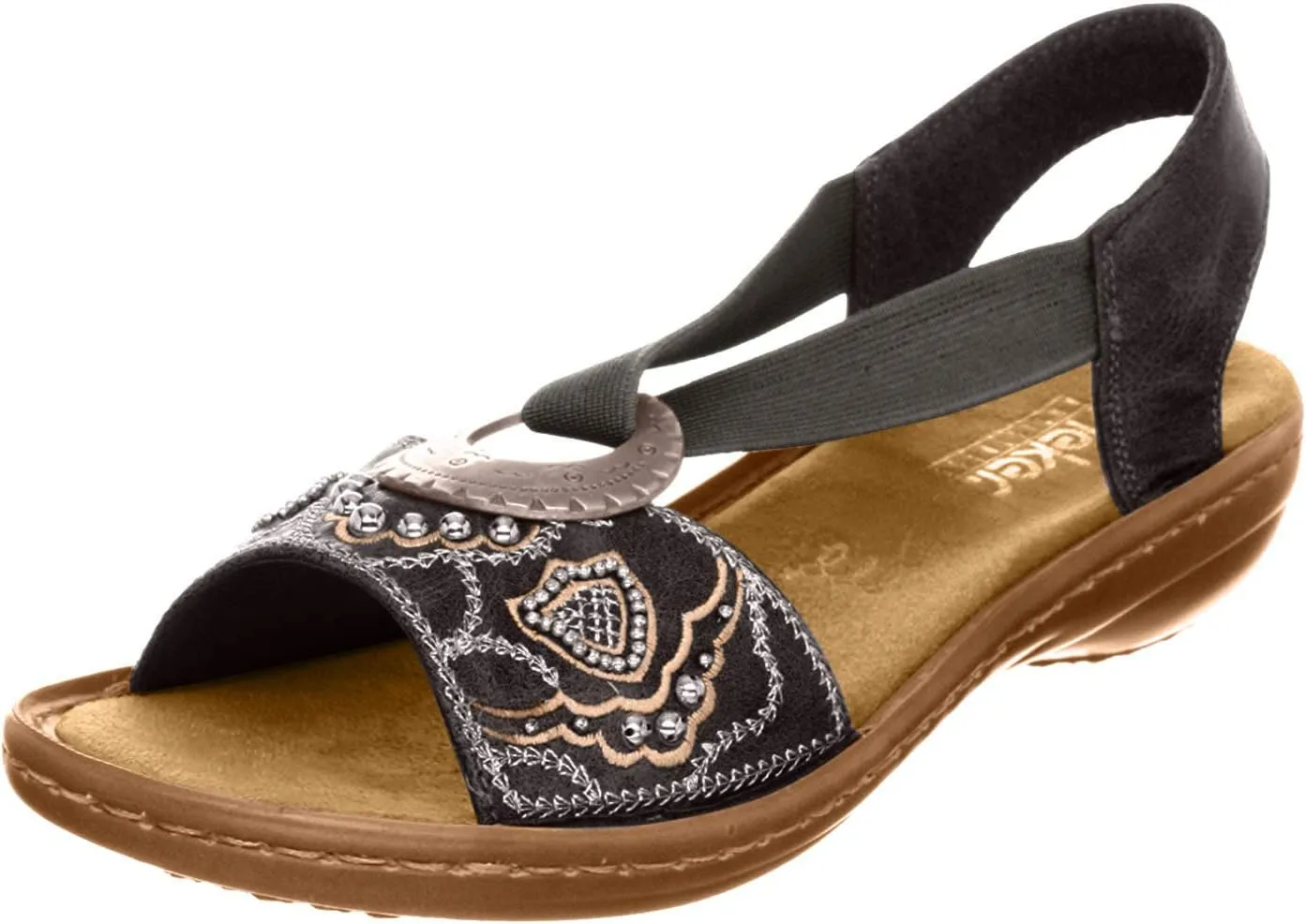 New Rieker Women's Regina B9 Sandals Black 37