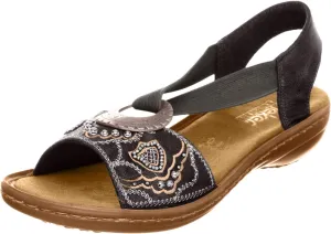 New Rieker Women's Regina B9 Sandals Black 37