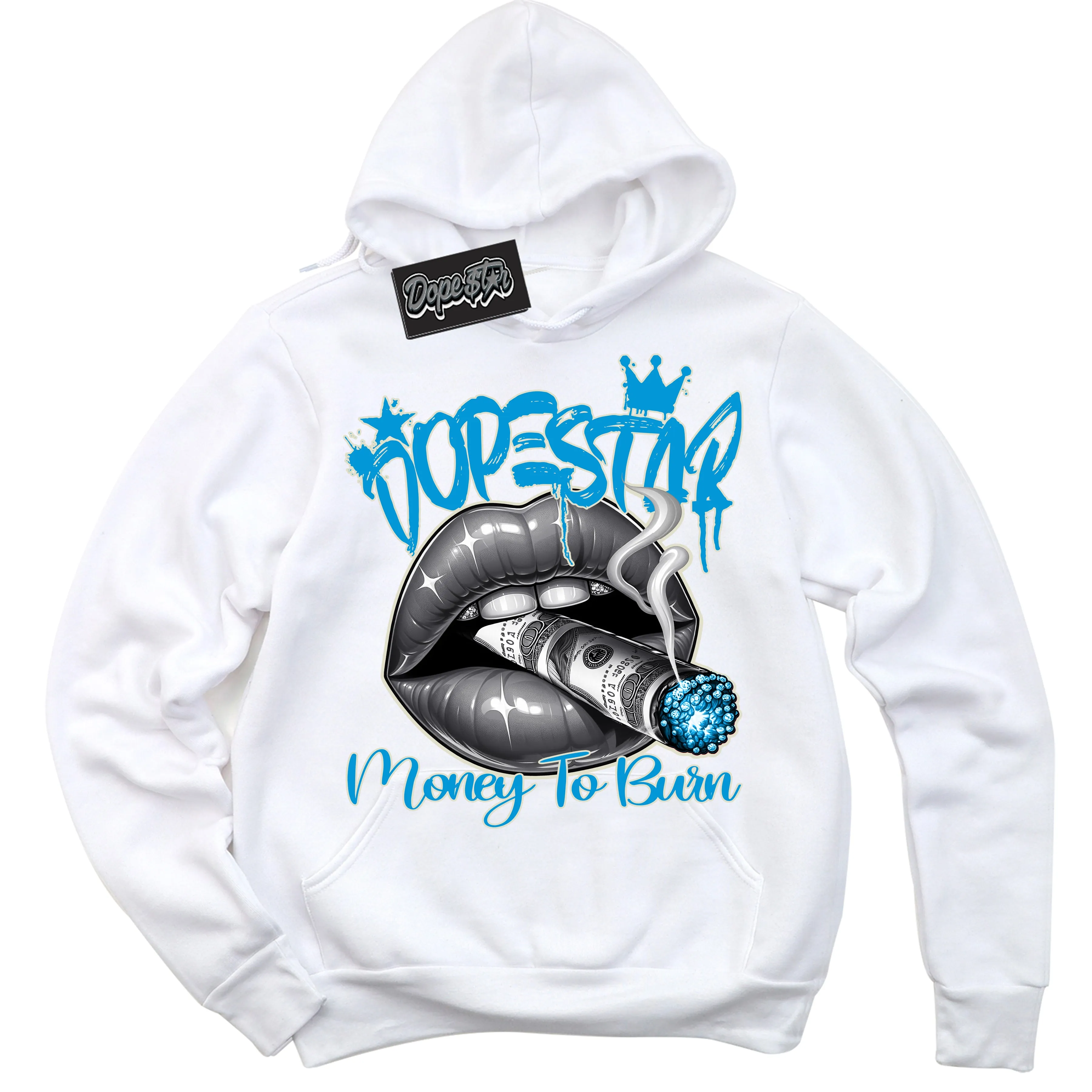Next Nature Light Khaki Star Blue Dunk Sneaker Hoodie Money To Burn Graphic