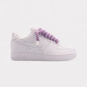 Nike Air Force 1 White - Rope Lace Light Violet