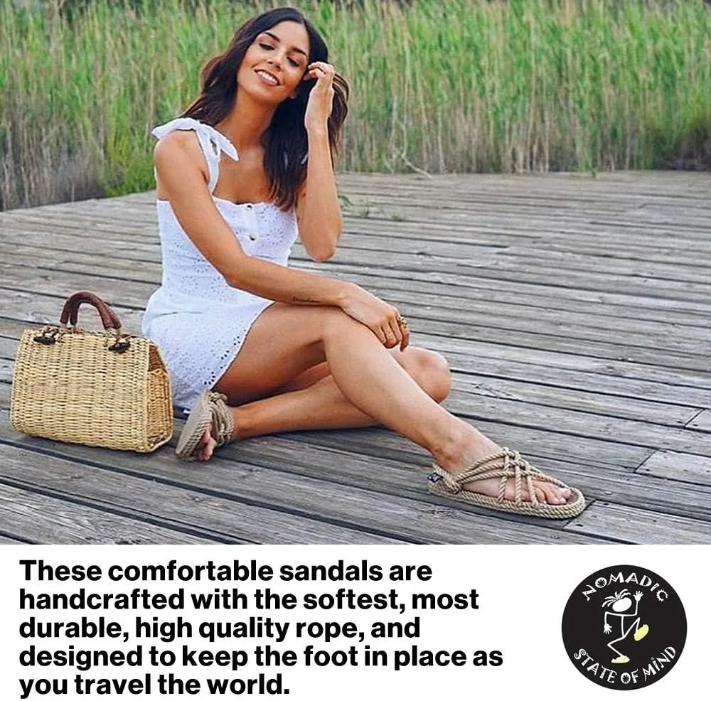 Nomadic State of Mind Rope Sandals, Mountain Momma Sandals For Men and Women, Unisex, Handmade Shoes, Straw Sandals