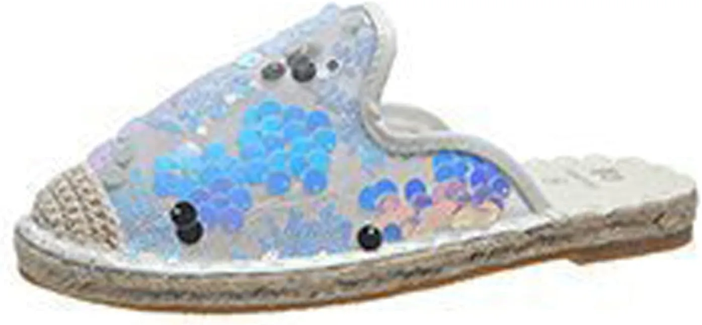oiangi Sparkly Glitter Sandals for Women Casual Summer Closed Toe Slip-on Espadrille Flat Slipper Elegant Comfortable Home Outdoor Shoes Flip Flops
