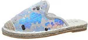 oiangi Sparkly Glitter Sandals for Women Casual Summer Closed Toe Slip-on Espadrille Flat Slipper Elegant Comfortable Home Outdoor Shoes Flip Flops