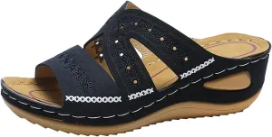 Orthopedic Sandals for Women, Women Summer Dressy Comfortable Sandals Arch Support Wedge Sandals 2025 Non Slip Flip Flops Sandals