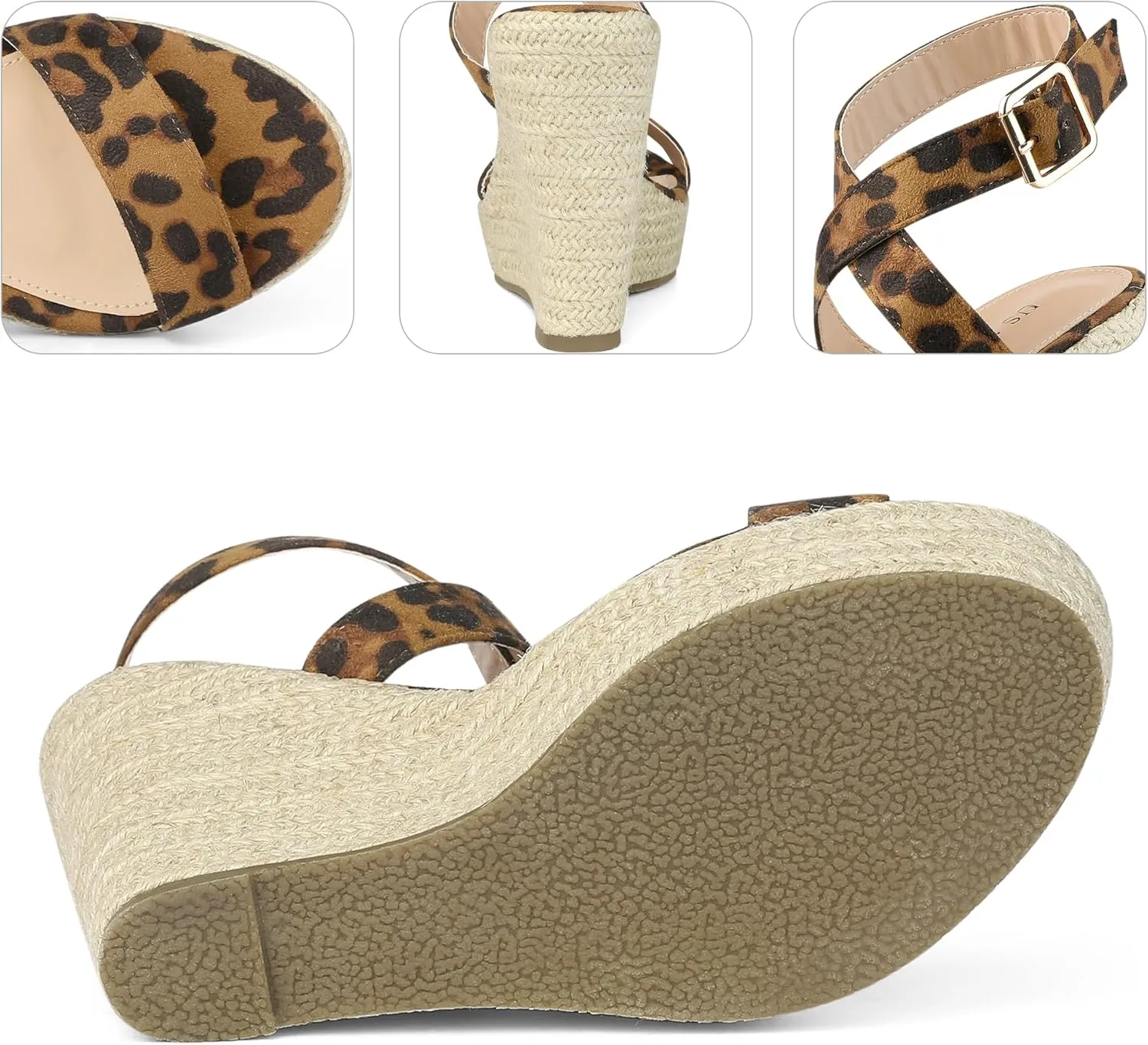 Perphy Slingback Crisscross Espadrille Wedge Heel Sandals for Women