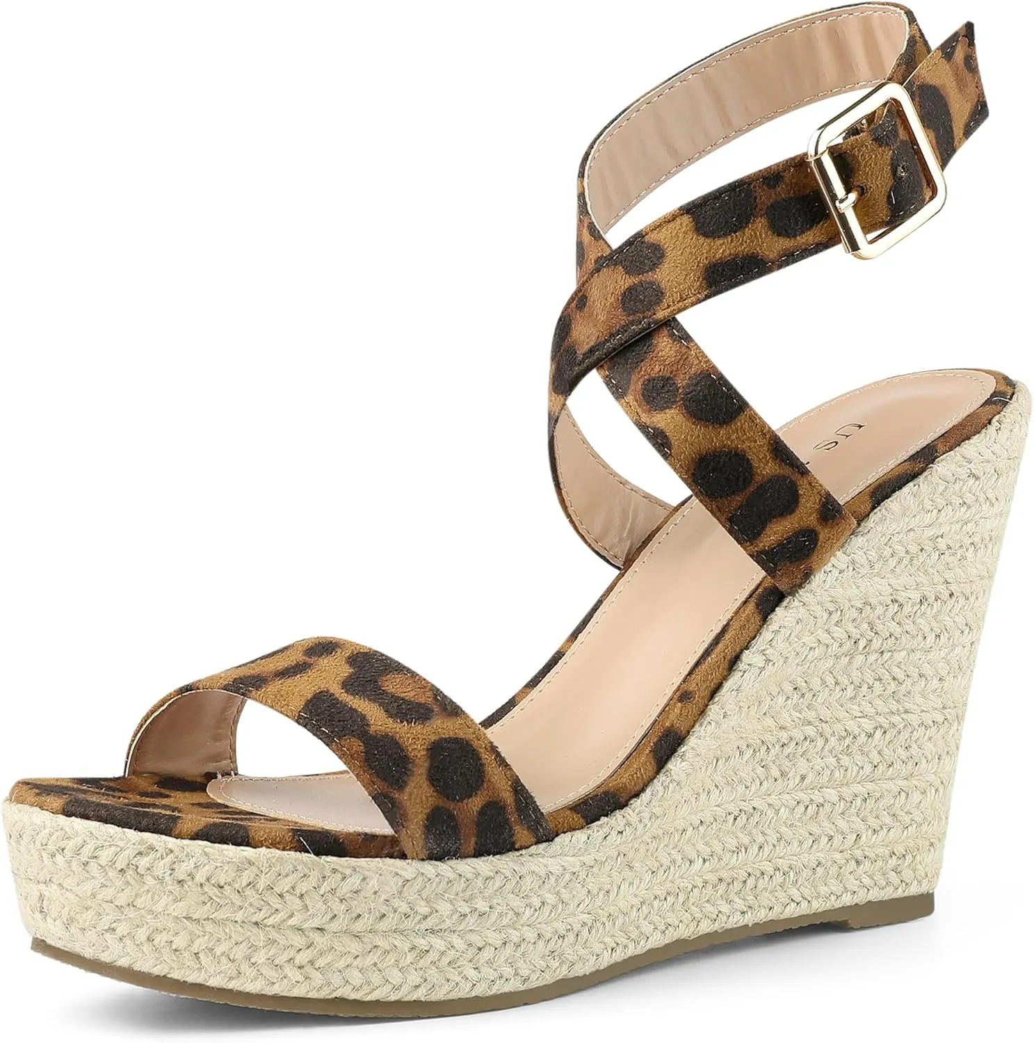 Perphy Slingback Crisscross Espadrille Wedge Heel Sandals for Women