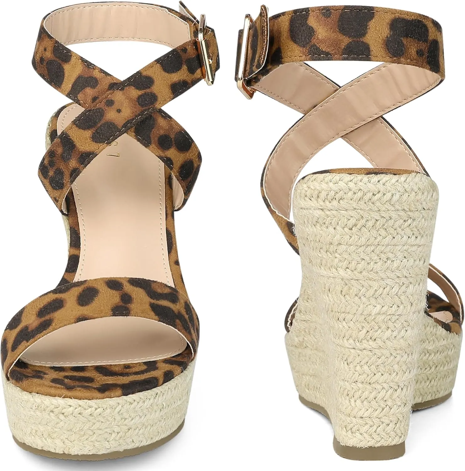 Perphy Slingback Crisscross Espadrille Wedge Heel Sandals for Women