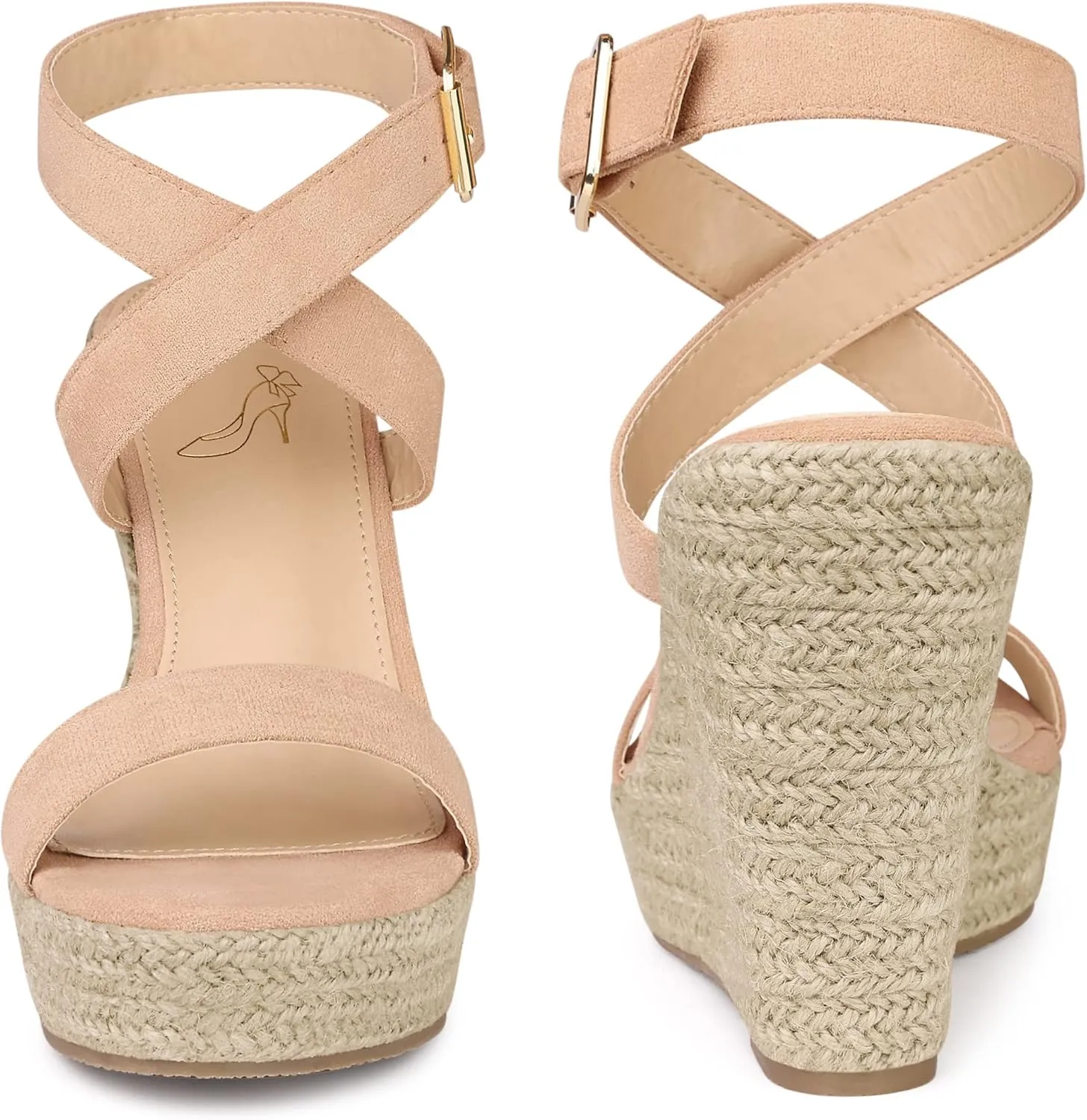 Perphy Slingback Crisscross Espadrille Wedge Heel Sandals for Women