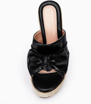 PiePieBuy Womens Platform Espadrilles Slip On Wedge Sandals Bow Tie Open Toe Slides Shoes