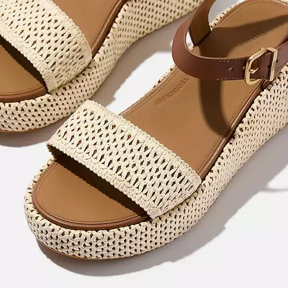 PLATFFORMS Woven Wedge Ankle-Strap Sandals