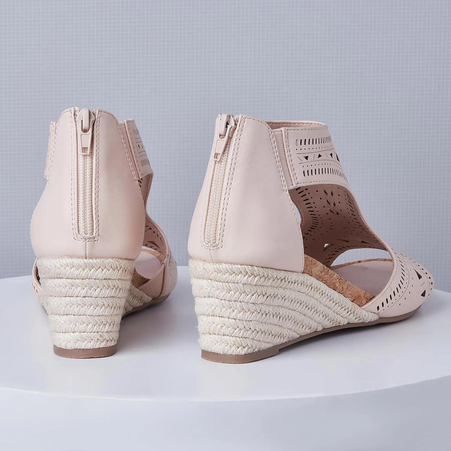 Platform Espadrille Wedge Sandals for Women Slip On Slides Comfortable Big Buckle Sandals Open Toe Beach Dress Sandal