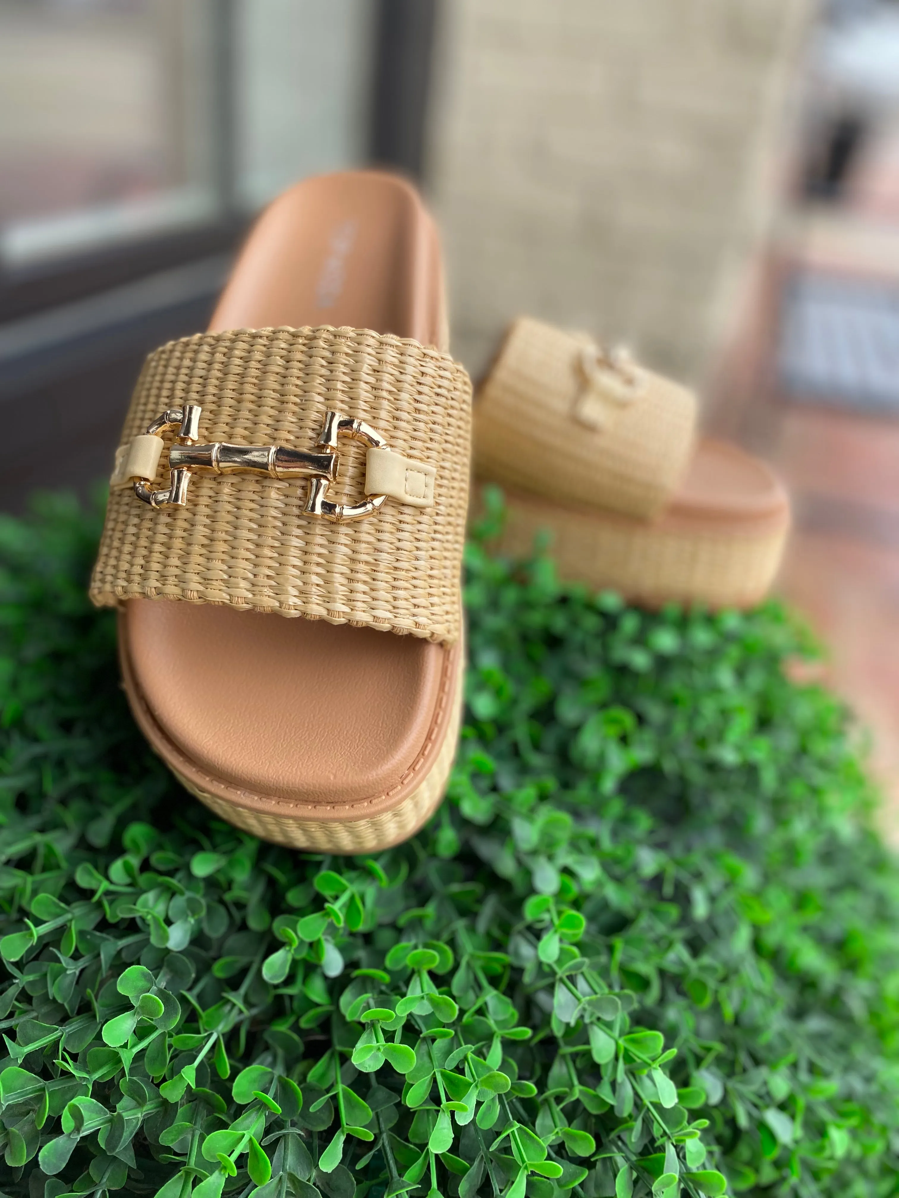 Platform Woven Horsebit Sandal