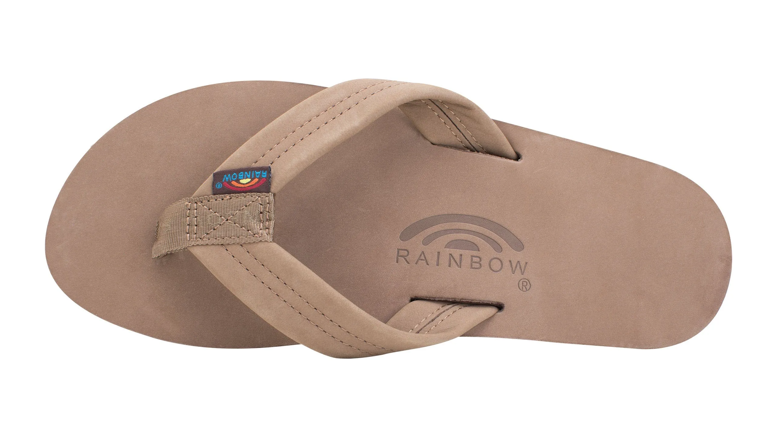 Rainbow Double Layer Leather Sandal-Dark Brown
