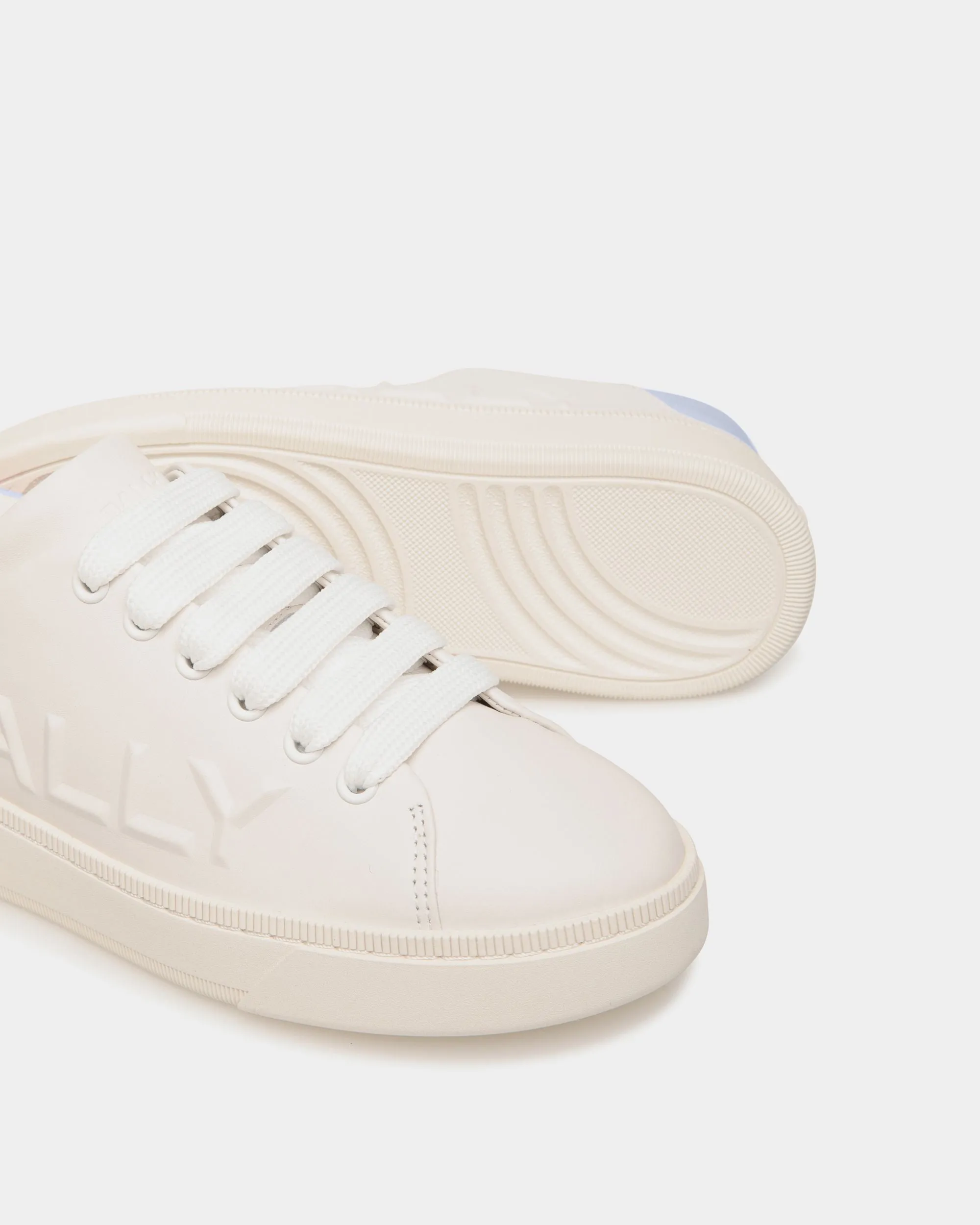Raise Sneaker in White And Light Blue Leather