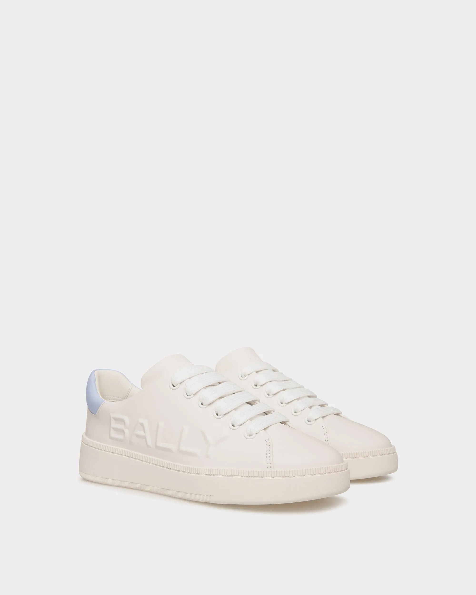 Raise Sneaker in White And Light Blue Leather