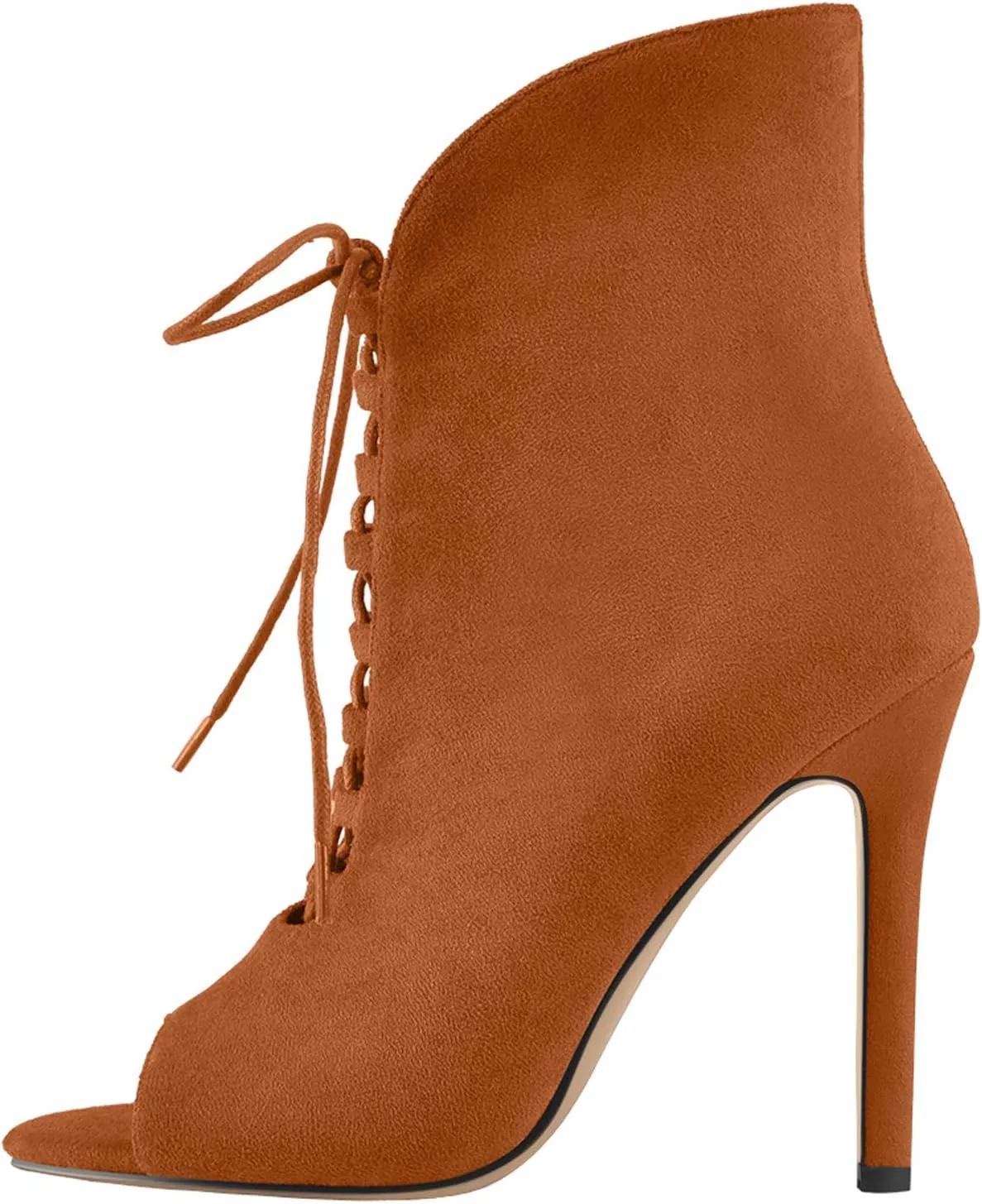 Richealnana Women's Peep Toe Lace Up Sandal Ankle Booties