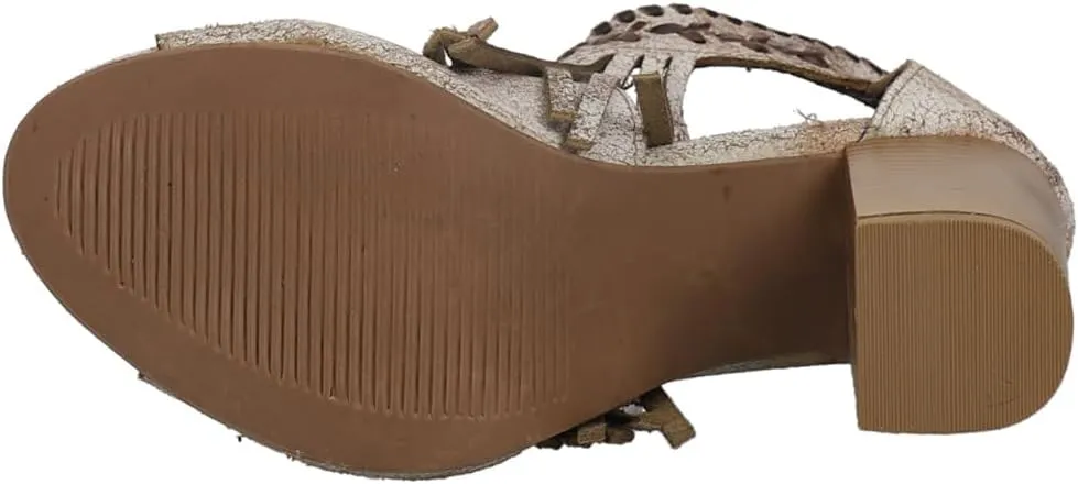 ROPER Womens Bettina Fringe Peep Toe Shootie Pumps Casual Sandals Casual High Heel 3" & Up - Brown