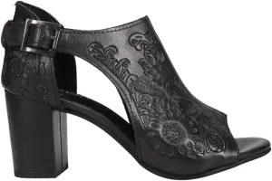 ROPER Womens Mika Floral Embossed Closed Back Block Pumps Dress Casual Casual Mid Heel 2-3" - Brown