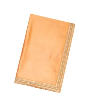 Sandal Woven Georgette Saree With Embroidered Border
