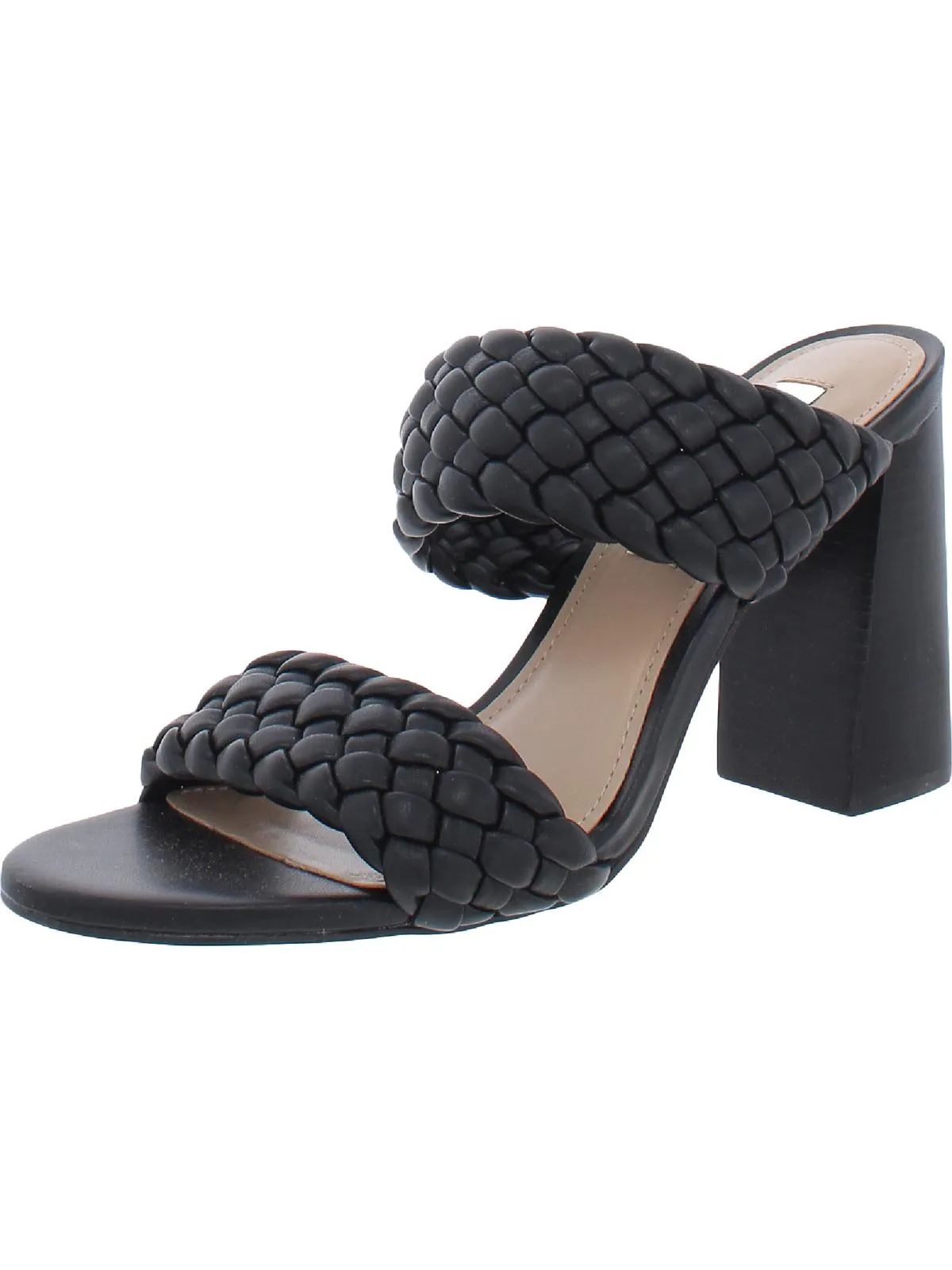 Sandals Black Steve Heeled Fashion Great deal Stacked Tielo Texture Slide Straps Madden Final clearance