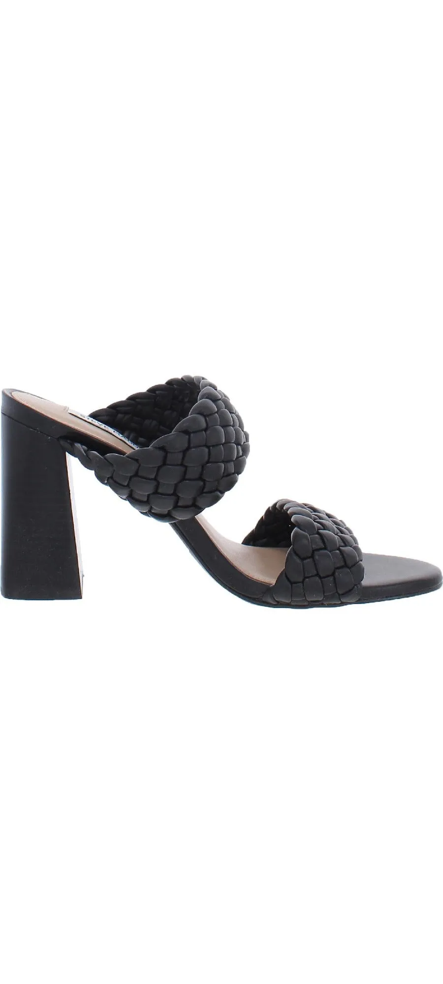 Sandals Black Steve Heeled Fashion Great deal Stacked Tielo Texture Slide Straps Madden Final clearance
