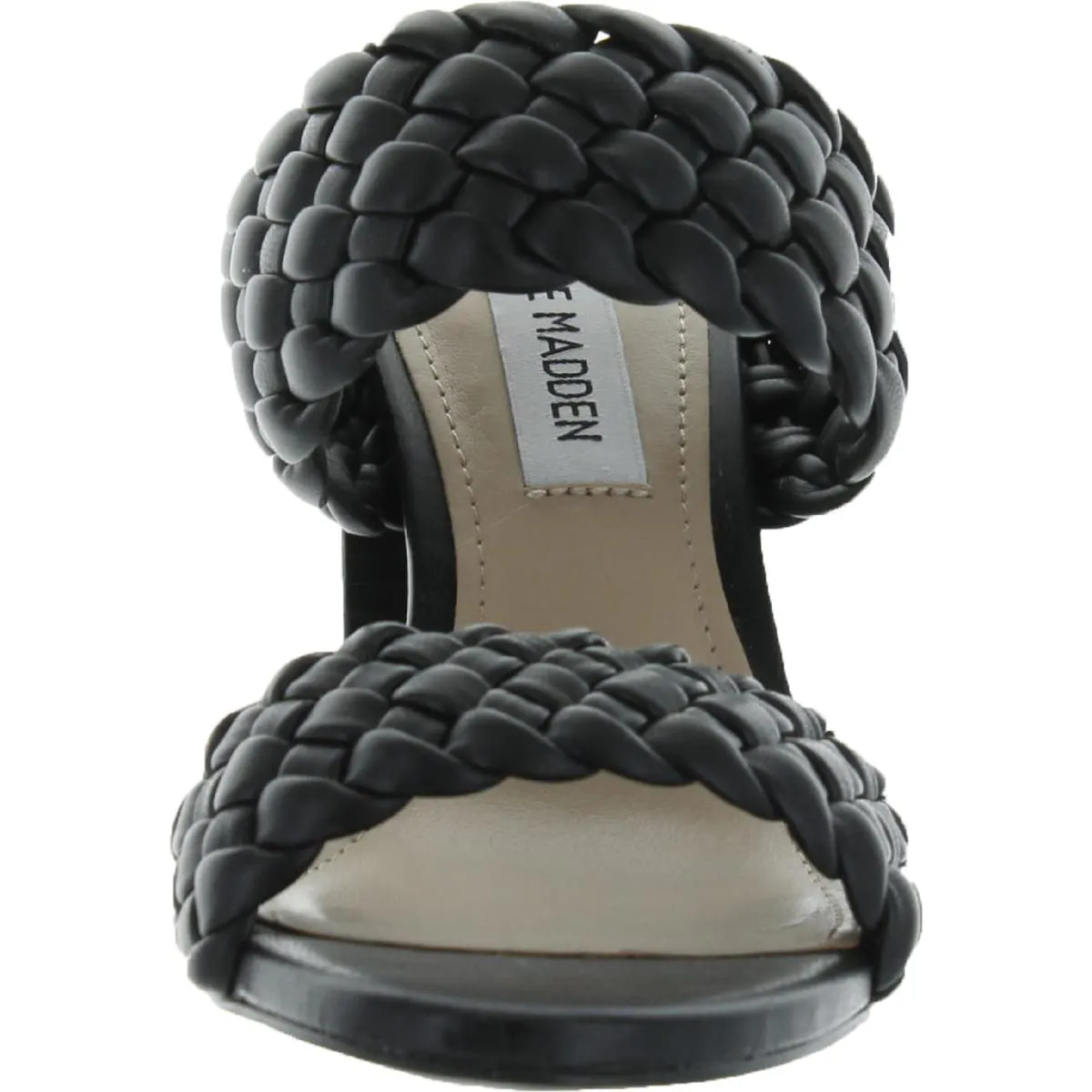 Sandals Black Steve Heeled Fashion Great deal Stacked Tielo Texture Slide Straps Madden Final clearance