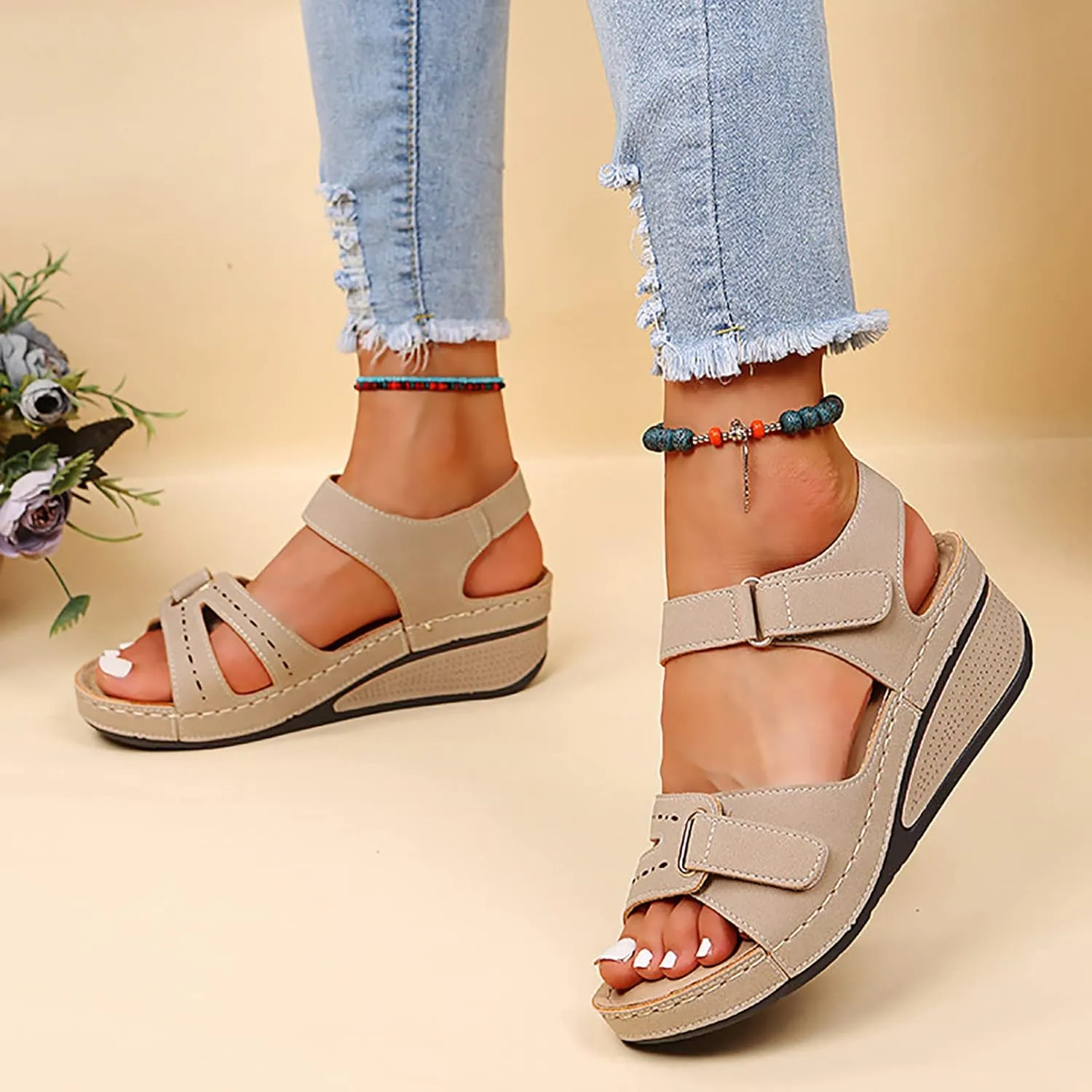Sandals for Women 2024 Summer Waterproof Hiking Womens Sandals Comfortable Walking Outdoor Athletic Sandals