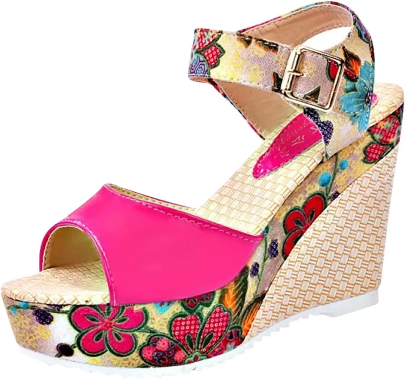 Sandals Wedge Dressy Heeled Sandals 2024 Straw Summer Boho Ladies Spring Espadrille Trendy Platform Wedge Spring 2024