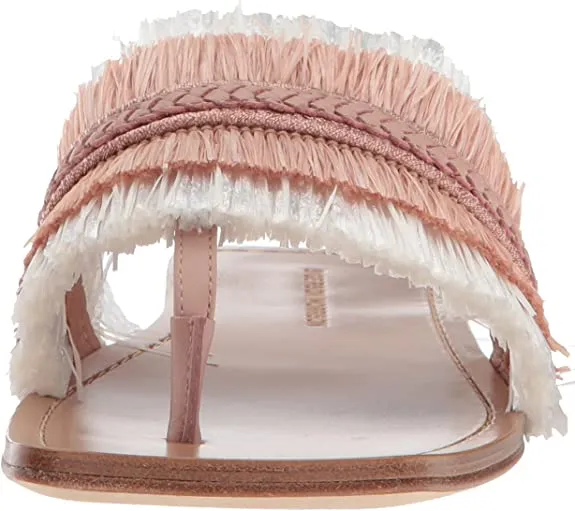 Sigerson Morrison Women's AVIS Flat Sandal, Nude White, 6.5