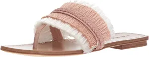 Sigerson Morrison Women's AVIS Flat Sandal, Nude White, 6.5