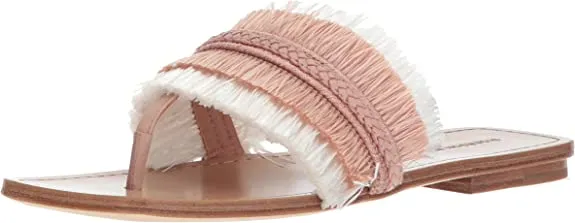 Sigerson Morrison Women's AVIS Flat Sandal, Nude White, 6.5