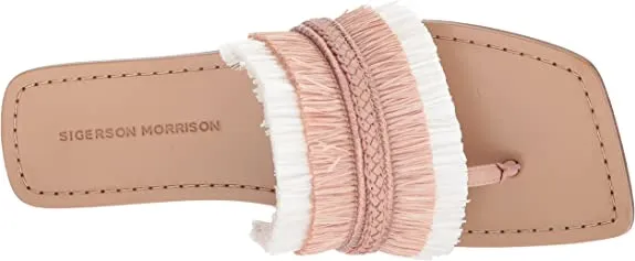 Sigerson Morrison Women's AVIS Flat Sandal, Nude White, 6.5