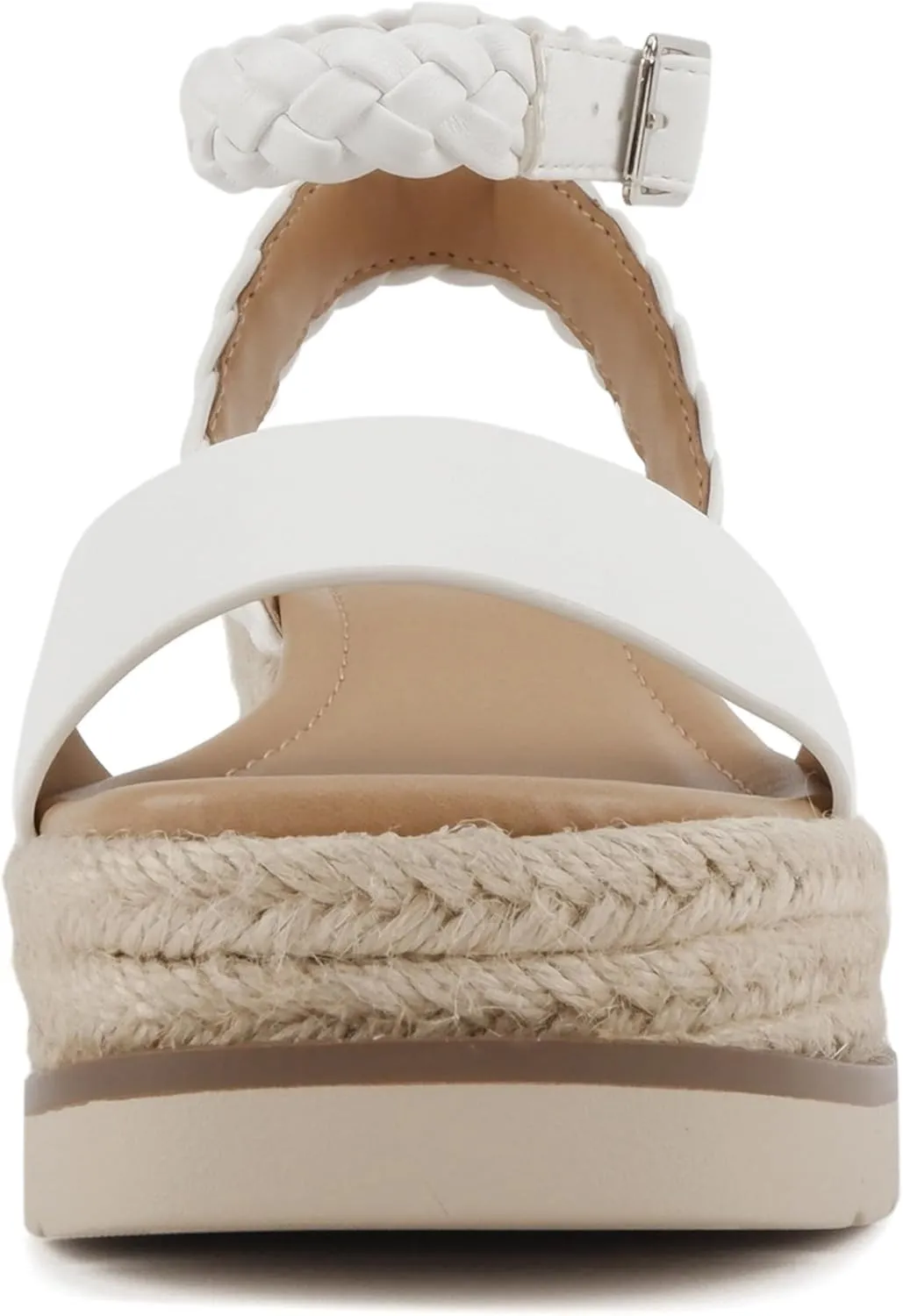 Soda “Emaline” ~ Women Square Toe Single Band Espadrille Wedge Sandal with Braided Ankle Strap