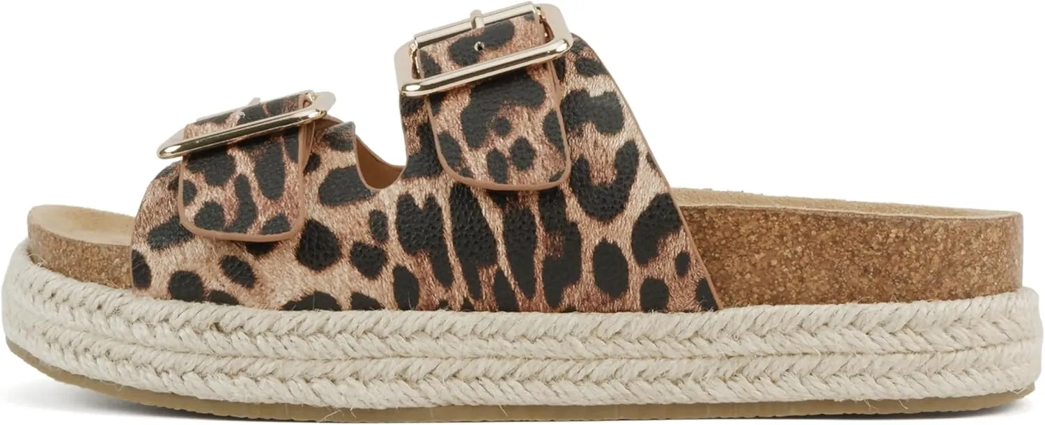 Soda “Marfa” ~ Women Open Toe Espadrille Flatform Sandals with Double Buckle Strap