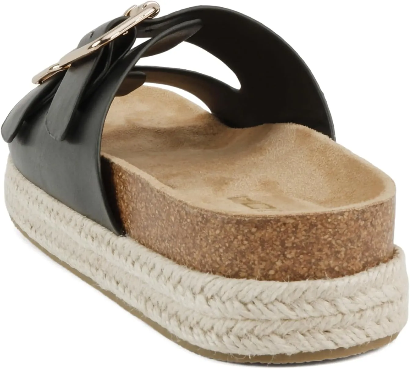 Soda “Marfa” ~ Women Open Toe Espadrille Flatform Sandals with Double Buckle Strap