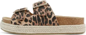 Soda “Marfa” ~ Women Open Toe Espadrille Flatform Sandals with Double Buckle Strap