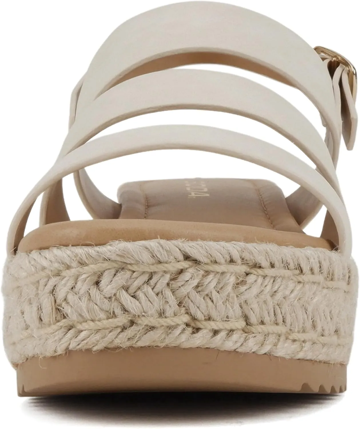 Soda “Resin” ~ Women Round Toe Multi Strap Low Heel Espadrille Wedge Sandal with Adjustable Ankle Strap